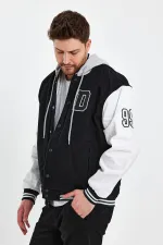 Erkek Pamuklu Kapüşonlu İçi Kürklü Kot Kolej Ceket