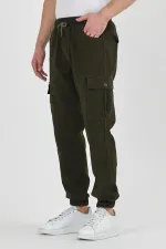 Pantalon cargo de jogging flexible pour homme avec taille et jambes élastiques et poches