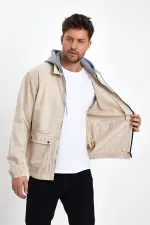 Veste en jean à capuche unisexe en coton avec col polo zippé