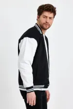 Veste universitaire surdimensionnée en denim et coton unisexe