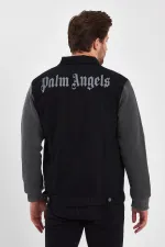 Veste en jean à col polo imprimé en coton pour homme