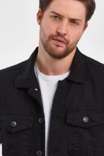 Gilet en jean classique à col polo en coton pour homme