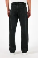 Jean baggy taille haute en coton pour homme