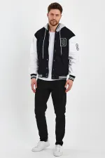 Unisex Pamuklu Kapüşonlu Oversize Kot Kolej Ceket