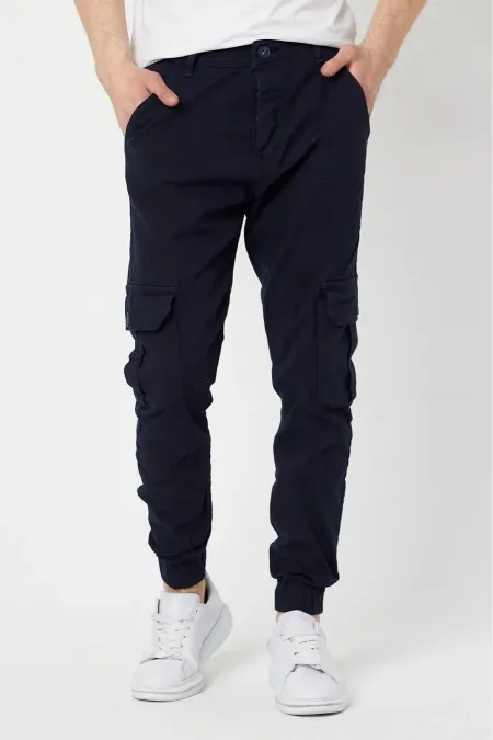 Erkek Paçası Lastikli Esnek Kargo Cepli Pantolon