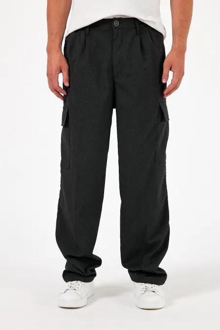 Pantalon cargo ample et flexible pour homme avec poches