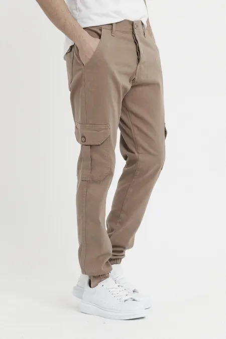 Erkek Paçası Lastikli Esnek Kargo Cepli Pantolon