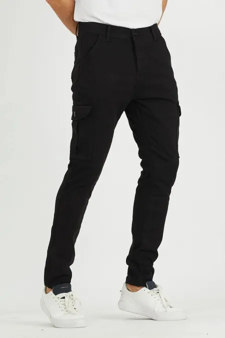 Pantalon cargo élastique pour homme avec poches