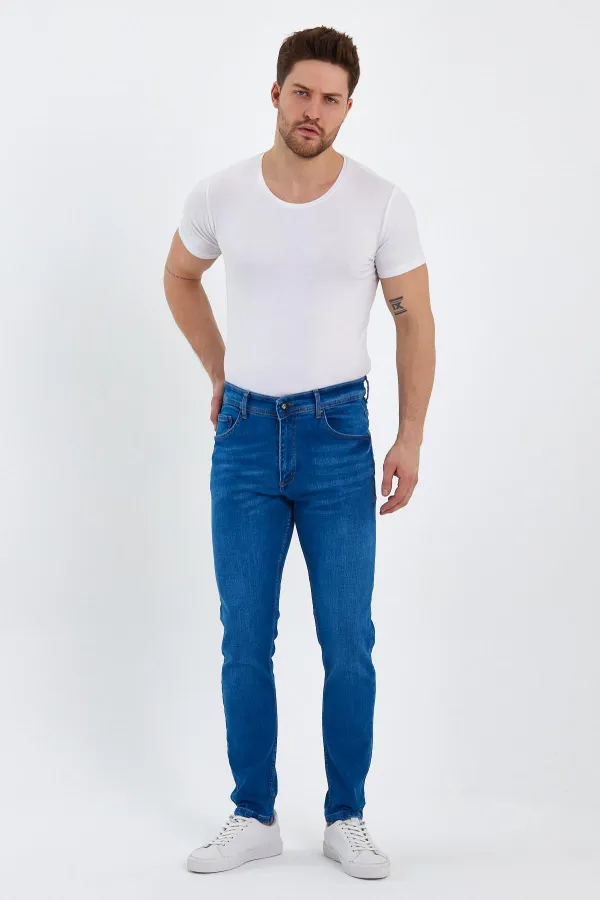 Erkek Esnek Klasik 5 Cep Kot Pantolon