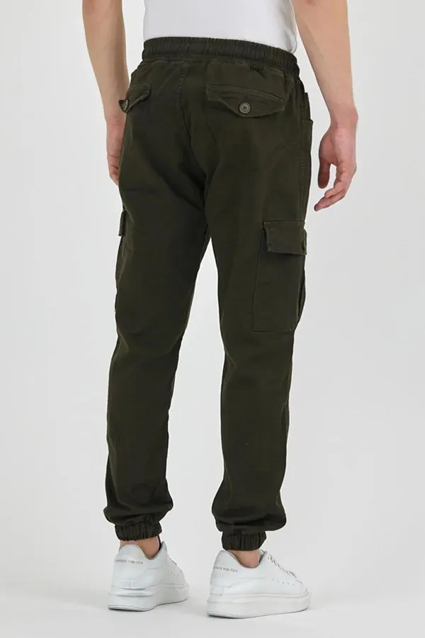 Pantalon cargo de jogging flexible pour homme avec taille et jambes élastiques et poches