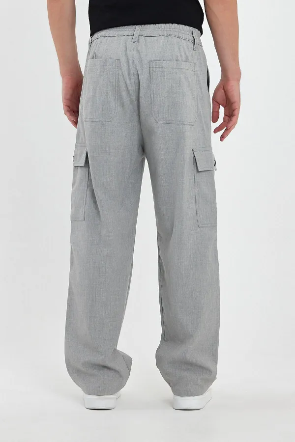 Pantalon cargo ample et flexible pour homme avec poches