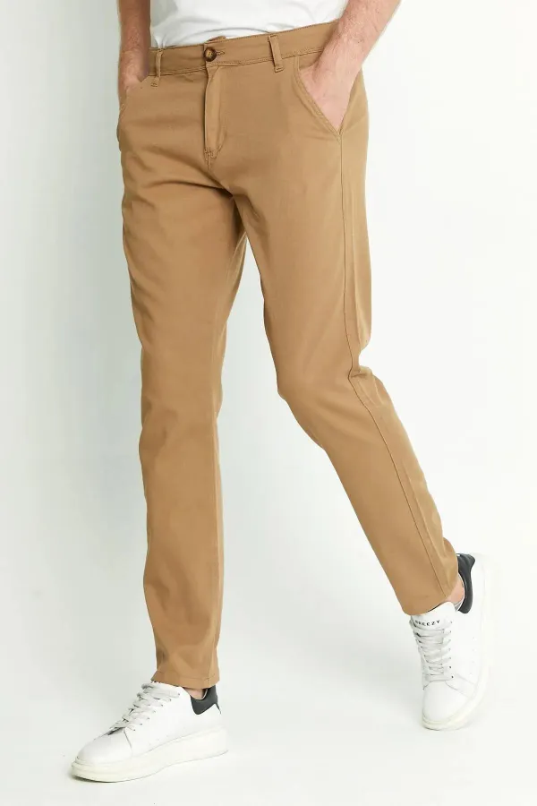 Pantalon chino classique à 5 poches pour homme