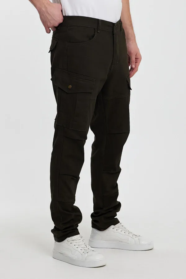 Erkek Dikiş Detaylı Esnek Kargo Cepli Pantolon