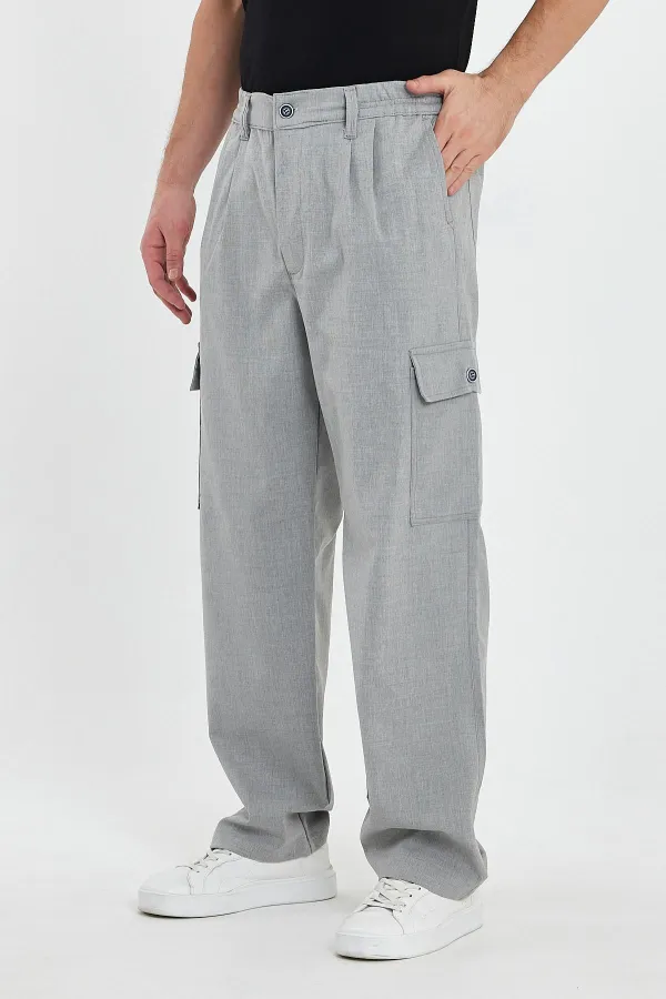 Pantalon cargo ample et flexible pour homme avec poches