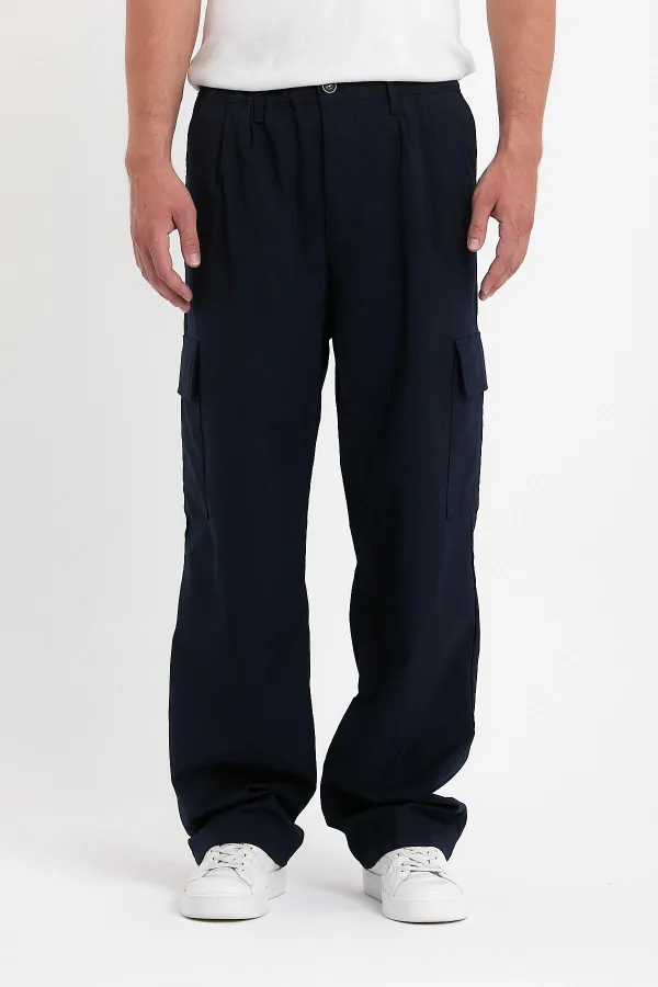 Pantalon cargo ample et flexible pour homme avec poches