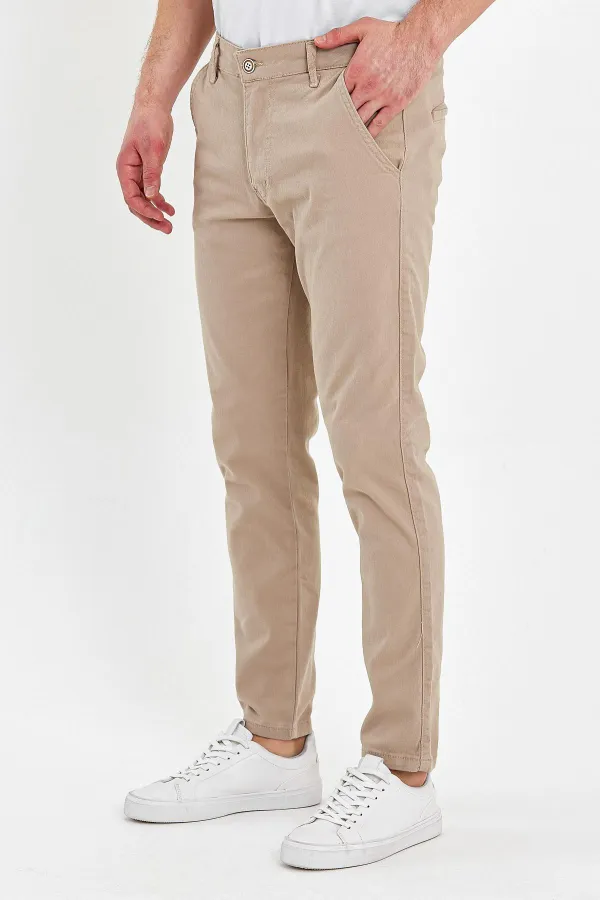 Pantalon chino classique à 5 poches pour homme