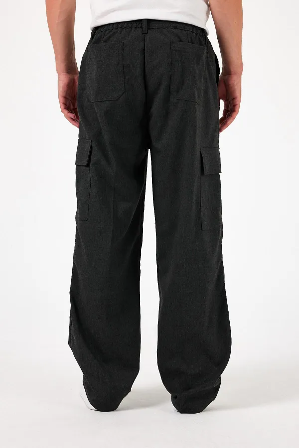 Erkek Oversize Esnek Bol Baggy Kargo Cepli Pantolon