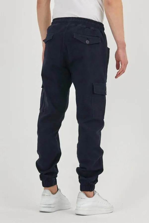 Pantalon cargo de jogging flexible pour homme avec taille et jambes élastiques et poches