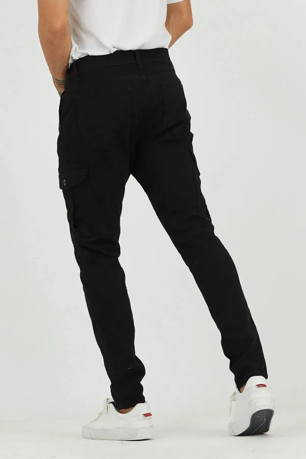 Erkek Lastiksiz Esnek Kargo Cepli Pantolon