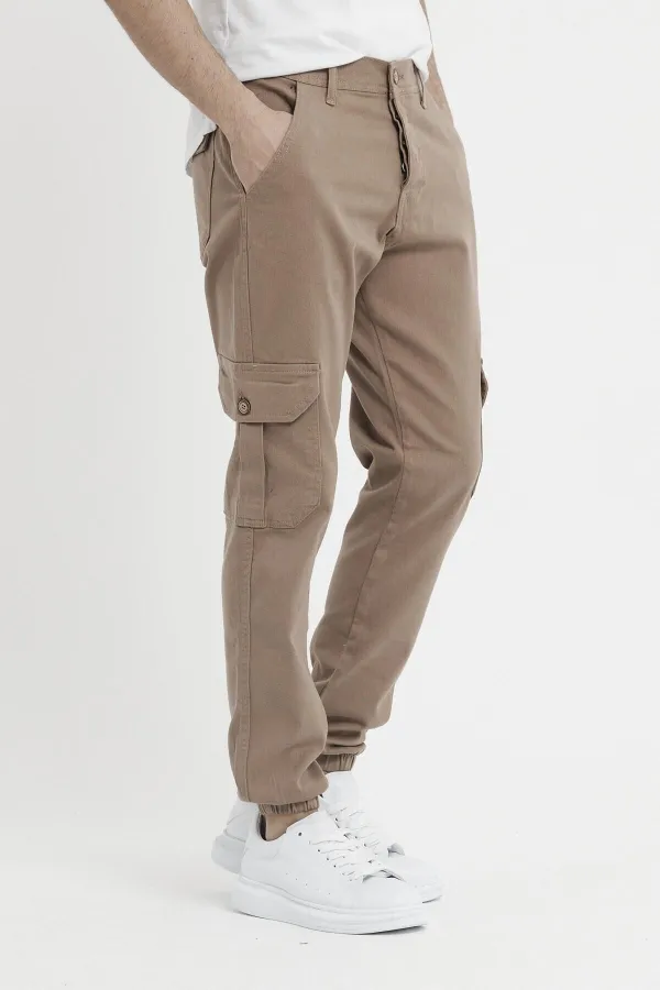 Erkek Paçası Lastikli Esnek Kargo Cepli Pantolon