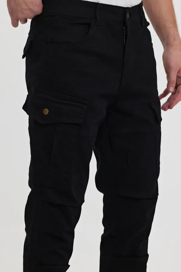 Erkek Dikiş Detaylı Esnek Kargo Cepli Pantolon