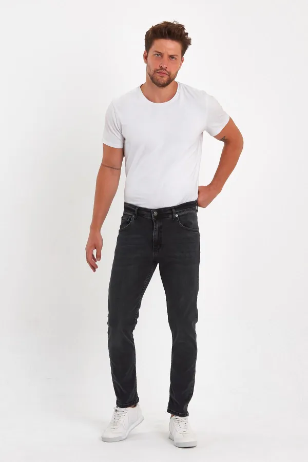 Jean classique flexible à 5 poches pour homme