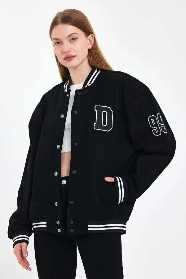 Unisex Pamuklu Oversize Kot Kolej Ceket