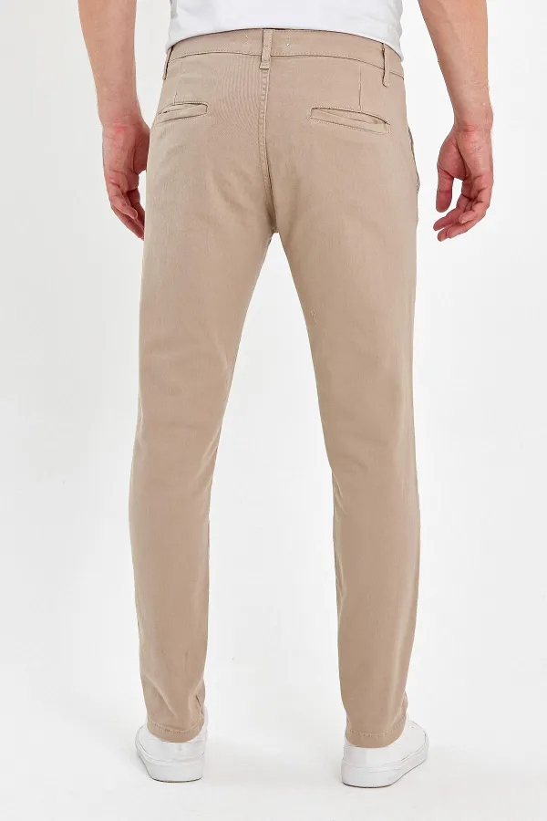 Pantalon chino classique à 5 poches pour homme