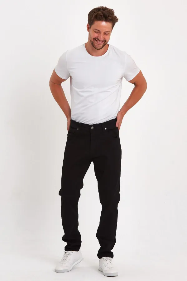 Jean classique flexible à 5 poches pour homme