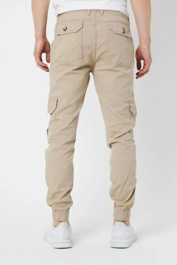 Erkek Paçası Lastikli Esnek Kargo Cepli Pantolon