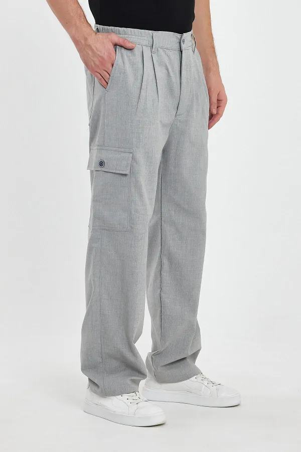 Pantalon cargo ample et flexible pour homme avec poches