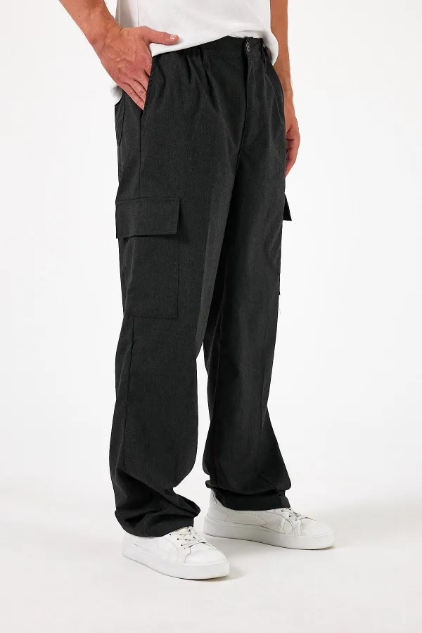 Erkek Oversize Esnek Bol Baggy Kargo Cepli Pantolon