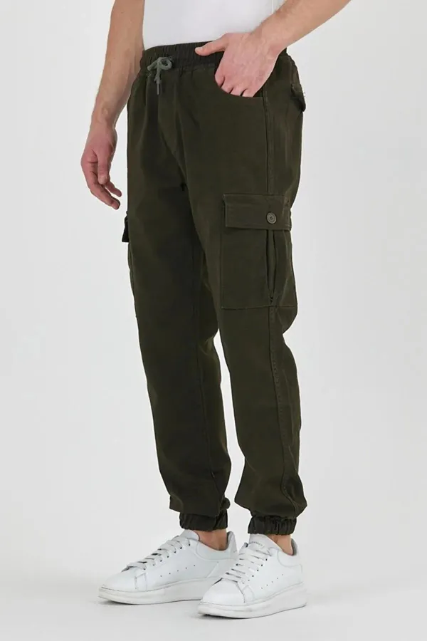 Pantalon cargo de jogging flexible pour homme avec taille et jambes élastiques et poches