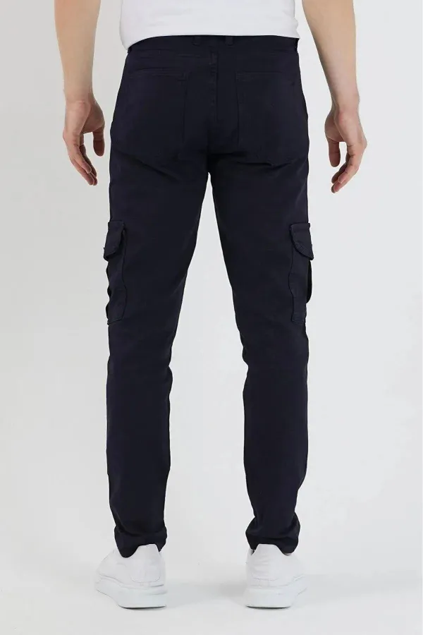 Erkek Lastiksiz Esnek Kargo Cepli Pantolon