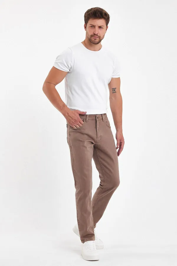 Jean classique flexible à 5 poches pour homme