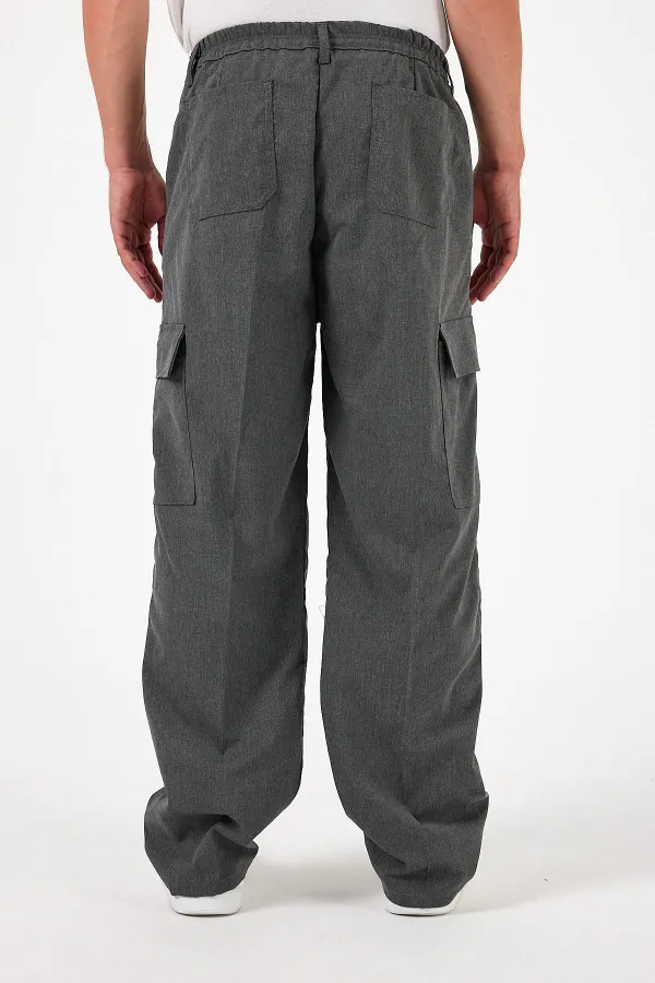 Pantalon cargo ample et flexible pour homme avec poches