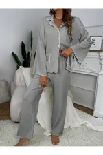 Düğmeli Rahat Pijama Takımı