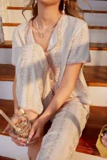 Romantic Soft Buttoned Summer Pajamas Pajama Set