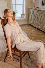 Romantic Soft Buttoned Summer Pajamas Pajama Set