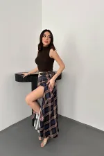 Jupe à carreaux bleu marine en gros