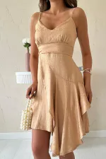 Robe asymétrique en jacquard de vison en gros