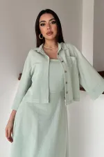 Toptan Mint Askılı Elbise Ve Gömlek