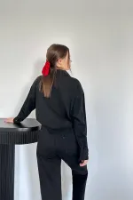 Toptan Siyah Yıkamalı Gömlek Ve Pantolon Takım