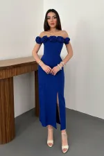 Robe Saxe Madonna à col rose en gros