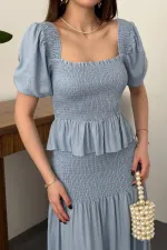 Toptan Mavi Gipeli Keten Takım