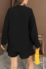 Toptan Siyah Alaçatı Keten Takım