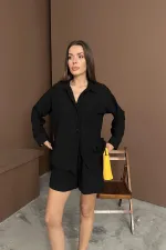 Toptan Siyah Alaçatı Keten Takım