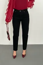 Toptan Siyah Boru Paça Jeans Pantolon