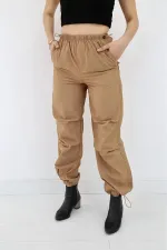 Toptan Camel Lastikli Paraşüt Pantolon