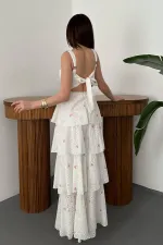 Wholesale Pink Layered Back Tie Dress